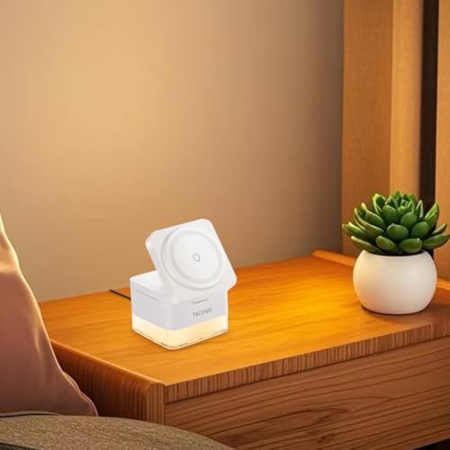 3-in-1 Magnetic Wireless Charging Station with Nightlight – Foldable Apple Charging Dock for i Phone 16/15/14/13/12, Air Pods & Apple Watch – 15 W Fast Charging Station in Sleek White Design (No Adapter) – Ultimate Portable Solution for Clutter-Free Charging