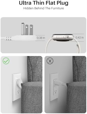 KOOSLA Compact Flat Plug Power Strip with USB C Ports – 2 AC Outlets & 3 Fast-Charging USB Ports for Ultimate Travel Convenience – 1250 W Capacity, 5 ft Cord – Ideal for Cruise Ships, Dorms, Homes, & Offices – Lightweight, Space-Saving Design for Multi-Device Charging