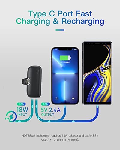 Compact 5000 m Ah Kuulaa Portable Charger for i Phone with Built-in Lightning Cable – Fast Charging Power Bank for i Phone 14/13/12/11/XR/XS/X/8/7/6 in Sleek White Design – Ultimate On-the-Go Charging Solution with Enhanced Compatibility