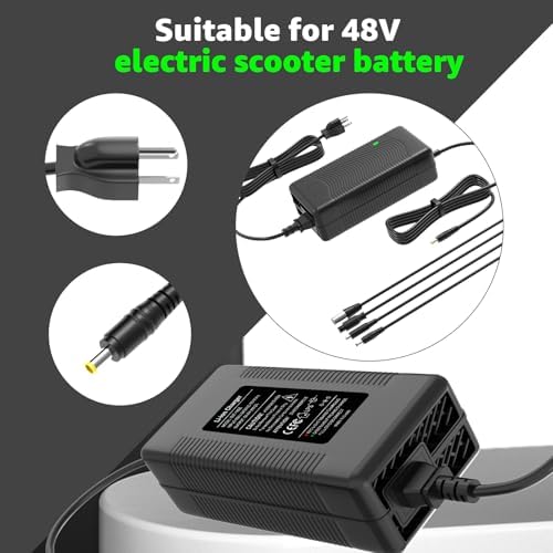 Rapid Charge 54.6 V 2 A Electric Charger for 48 V Lithium Batteries – Multi-Output Power Adapter with Enhanced Safety Features for E-Bikes and Versatile Applications