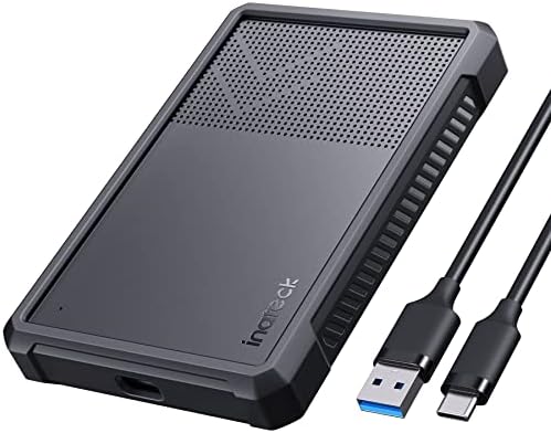 High-Speed Inateck USB 3.2 Gen 2 Hard Drive Enclosure for 2.5 Inch SSDs & HDDs – 6 Gbps Transfer with UASP Technology, Shock-Resistant Silicone Case, Tool-Free Setup for Effortless Storage Expansion