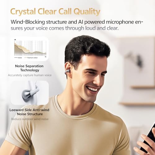 QCY Crossky C30 S Open Ear Wireless Earbuds – Ultra-Light Clip-On Design with Bluetooth 6.0, Superior LDAC Hi-Res Audio, Enhanced Deep Bass, 40-Hour Playtime, Quick Charge, and IPX5 Waterproof Rating for Active Lifestyles – Ideal for Sports and Outdoor Adventures