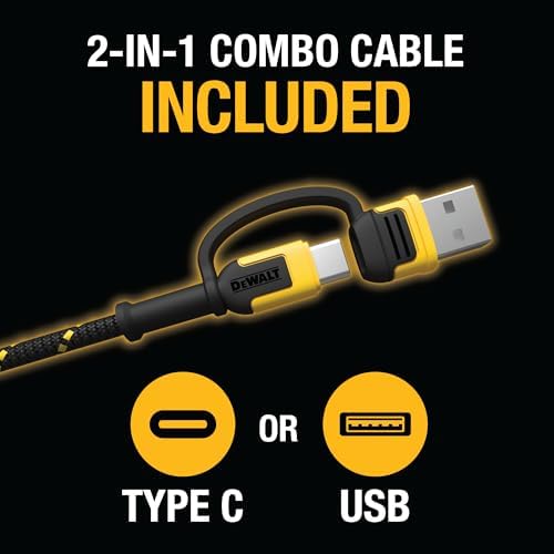 DEWALT 15 W Heavy Duty Wireless Charger – Fast Charging Pad for Mag Safe i Phone Models 16/16 Plus/16 Pro Max/15/14/13/12, Includes Versatile Wall Mounting Plate for Easy Installation – Durable, Efficient, and Sleek Design for Home or Office Use