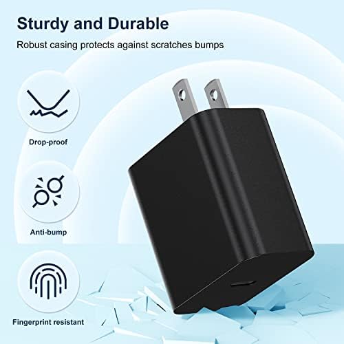 45 W Samsung Super Fast Charger Duo with 10 ft USB C to C Cable – Ultimate Charging Solution for Galaxy S25/S24/S23/S22 Series and Note 20/10 – Enhanced Speed, Versatile Use, and Durable Design for Everyday Convenience