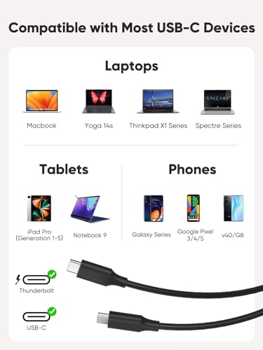 CableCreation Short USB4 Cable 0.5FT, 40Gbps, 240W, 8K@60Hz, Compatible with Thunderbolt 3, Thunderbolt 4 and USB-C, 2Pack – Enhanced Compatibility and Speed