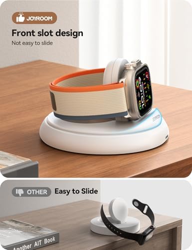 Revolutionize Your Apple Watch Charging with JOYROOM Portable Magnetic Dock – Fast Charging Stand for Apple Watch Series 10-2 & SE, Foldable Travel Design, Nightstand Mode for Effortless Alarm & Time Access, Sleek Black Finish, Durable & Efficient Power Solution for Home or On-the-Go Use