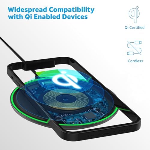 AT&T 15 W Qi-Certified Wireless Charging Pad – Rapid Power Solution for All Qi-Enabled Devices, Sleek White Aesthetic with Premium USB-C Input, Ideal for Seamless Home & Office Charging Experience