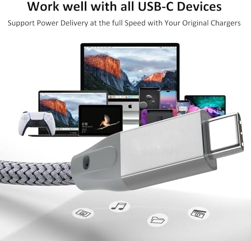 Experience High-Speed Connectivity with Use Bean USB C to USB C Cable – 100 W Fast Charging & 20 Gbps Data Transfer – 15 FT Dual Pack for Mac Book Pro, Galaxy S25 Ultra, i Pad Mini 6, and More – Enhanced 4 K Video Output for Ultimate Performance and Compatibility