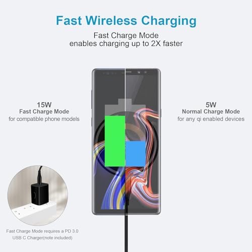 15 W Ultra-Fast Magnetic Wireless Charger for Samsung Galaxy and i Phone – High-Speed Charging Pad Compatible with S25 Ultra, S24, S23, Pixel 9 & i Phone 16 Pro Max – Sleek Design with Safety Features for Home and Office Use