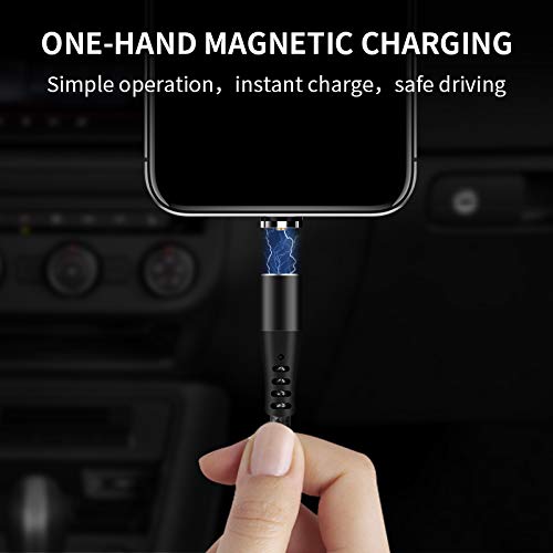 Ultimate 4-Pack Magnetic Charging Cable Set – 3-in-1 Versatility with 360° Connectivity, LED Indicator, and Durable Nylon Braiding for Fast Charging of i-Products & Android Devices – Perfect Lengths (6.6 ft x2, 3.3 ft x2) for Home, Office, and Travel Use