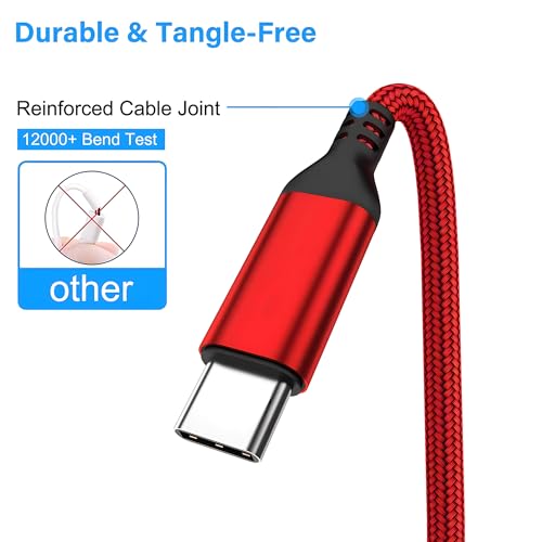 High-Speed USB Type C Cable 3-Pack – Durable Nylon Braided Charger for i Phone 16, Galaxy S24 & PS5 – Versatile 10 ft, 6.6 ft, 3.3 ft Lengths for Rapid Charging and Data Transfer – Enhanced Compatibility for All Modern Devices