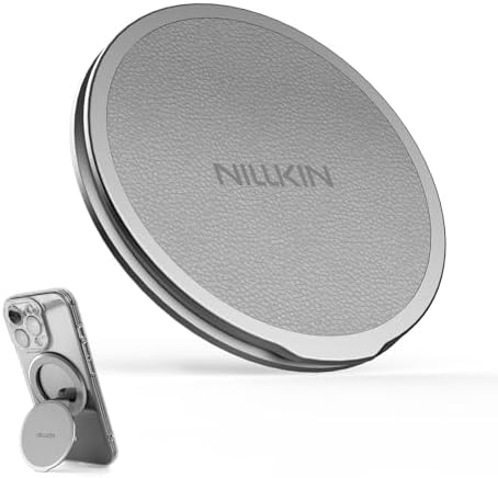 Enhance Your Smartphone Experience with Nillkin Mag Safe Phone Grip Ring Holder – Removable Magnetic Stand for i Phone 16/15/14/13/12 & Select Samsung Models – Black – Ultimate Grip Stability and Versatile 360-Degree Viewing Angle – Sleek Design, Easy Installation, and Residue-Free Removal
