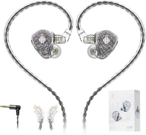 MS1-Galaxy High-Performance Gaming Earbuds with Dual Magnetic Drivers – Wired In-Ear Monitors Featuring 3.5 mm Compatibility, Inline Control, and Durable 0.78 mm 2 Pin Cable – Transparent Design for Enhanced Aesthetics and Audio Clarity