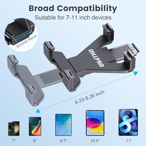 Heavy-Duty OHLPRO Tablet Holder for Trucks – Versatile Drill Base Mount for i Pad & Samsung Galaxy (7″ – 11″) – Perfect for Dashboards, Desks & Commercial Vehicles – Enhanced Stability, Adjustable Viewing Angles & Easy Installation for Ultimate Road Convenience