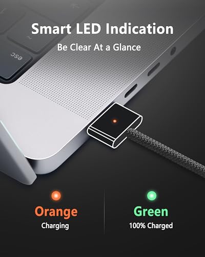 Zeit Nah 140 W USB-C to Magnetic 3 Charging Cable for Mac Book Pro & Air – 2 m Length for Rapid Power Delivery, Enhanced Durability, and Ultimate Convenience in Charging Solutions