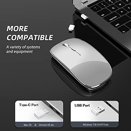 Elevate Your Computing Experience with the Q23 S Black Wireless Mouse – Rechargeable, Dual Mode USB-A & Type-C, Silent Operation, and 3 Adjustable DPI for Ultimate Precision and Versatility Across Laptops, Macs, PCs, and Android Devices