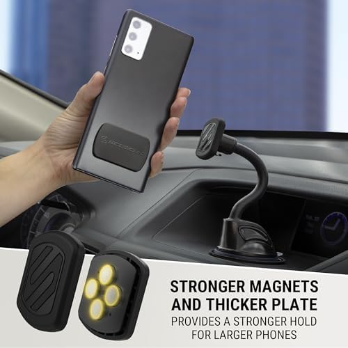 Scosche MXDM Ultra-Strong Magnetic Car Phone Holder – Secure Dashboard Mount for i Phone, Samsung & All Smartphones – Effortless Hands-Free Navigation & Enhanced Driving Safety with Durable Metal Plate