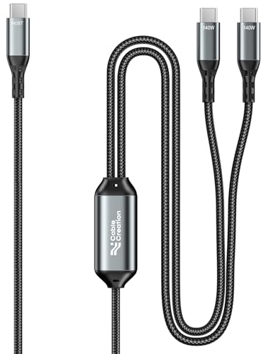 Maximize Charging Efficiency with the Cable Creation 2-in-1 USB C Cable – 4 ft Long Splitter for Dual USB-C Devices, 140 W Power Delivery, Perfect for i Phone 16/15, Mac Book, i Pad, and More – Unmatched Speed and Compatibility for All Your USB-C Needs