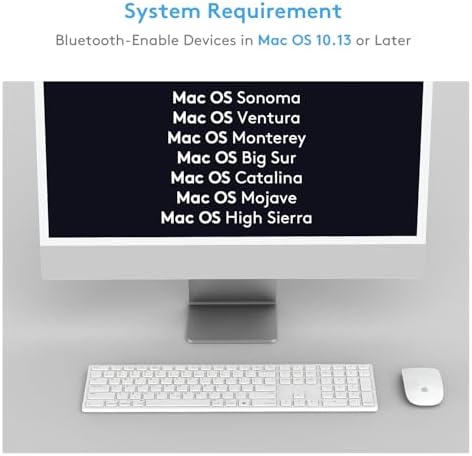 Revolutionize Your Typing with the Ultimate Full-Size Wireless Bluetooth Keyboard for Mac – Ergonomic Design, Numeric Keypad, and 90-Day Rechargeable Battery for Seamless Productivity and Comfort Across i Mac, Mac mini, Mac Book Pro, and Air