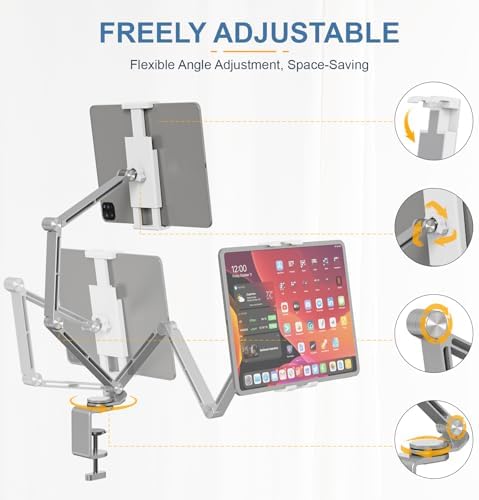 Adjustable 360° Rotating Tablet Stand Holder – Versatile Desk and Bed Mount for Enhanced Viewing Comfort, Compatible with 4-15.6″ Devices including i Pads and Smartphones – Lightweight, Foldable Design for Easy Portability and Optimal Posture Support