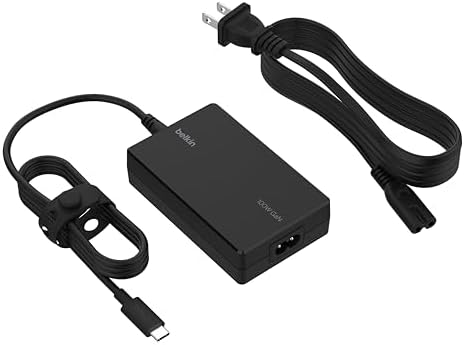 Belkin 100 W Ga N USB-C Power Adapter – Ultra-Fast Charging Solution with Universal Compatibility for Mac Book Pro, Windows, Chromebooks, and Gaming Consoles | Compact Design with 8 ft Power Cable | Enhanced Safety Features and 2-Year Warranty | Sustainable Tech Innovation