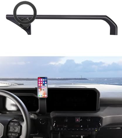 Custom Toyota Land Cruiser LC250 2024/2025 Phone Holder – 360° Rotatable Mag Safe-Compatible Cell Phone Mount for 8/12.3-Inch Screens – Secure Clip Design for Safe Driving and Optimal Navigation