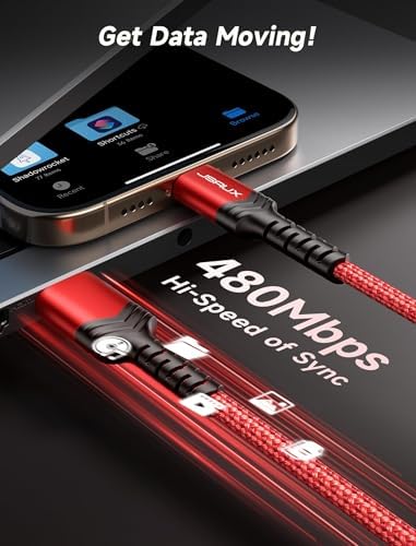 JSAUX 10 ft USB C Cable 2-Pack – High-Speed Charging & Data Transfer for i Phone 16 Series, Samsung Galaxy S20/S10/S9 & Note 20 – Durable Nylon Braided Design for Ultimate Reliability – Perfect for Home, Office & On-the-Go Use – Enhanced Compatibility with USB 3.1 Technology – Sleek Black Finish for Professional Aesthetics