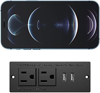 Recessed Power Strip with USB C PD Fast Charging – 30 W Flush Mount Desk Outlet for Space-Saving Convenience, 2 AC Outlets & 2 USB Ports, 6 ft Cord, Ultra Thin Flat Plug for Tidy Workspaces – Perfect for Home Offices and Multi-Device Charging Solutions