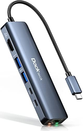 Revolutionize Your Workspace with the dockteck 5-in-1 USB-C Hub Multiport Adapter – 4 K HDMI, Dual SD/TF Card Slots, and 2 High-Speed USB 3.0 Ports for Mac Book Pro, Air, i Pad Pro, and XPS – Unmatched Versatility and Rapid File Transfers