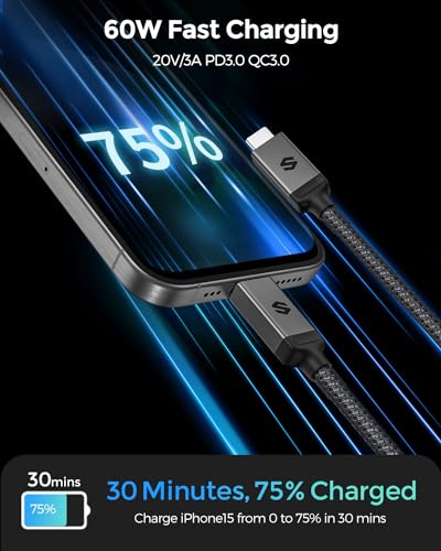 Silkland USB4 Thunderbolt 4 Cable – Ultra-Fast 40 Gbps Data Transfer, 240 W Rapid Charging, 8 K@60 Hz Video Output, 1 FT Compact Design – Perfect for i Phone 16, Mac Book, e GPU, and More – Unmatched Performance for Modern Connectivity