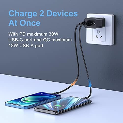 NITASA 30 W Dual Port USB C Wall Charger – Fast Charging Adapter for i Phone 15/16 Pro Max & Samsung S23/S24 – Super Efficient 25 W PPS Technology for Rapid Power Delivery – Ideal for i Pad & Google Pixel 9/8 Pro – Compact Travel Essential with Enhanced Compatibility