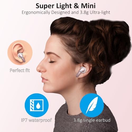Premium Bluetooth 5.3 Wireless Earbuds with Deep Bass and Enhanced Noise Cancelling – Mini Sport Earphones with 40 Hours Playtime, USB-C Charging Case, and Dual LED Display for Ultimate Connectivity and Sound Clarity