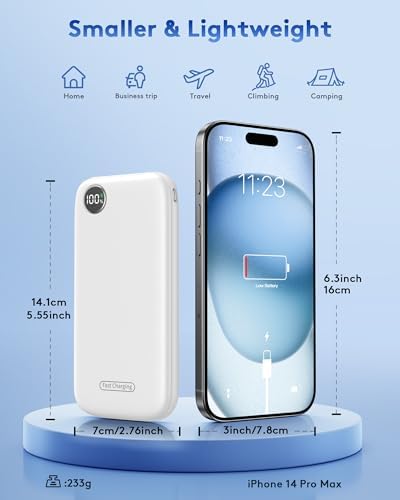 Sleek 10000 m Ah Fast Charging Power Bank – Ultra-Slim USB-C Travel Charger with 12 V/4.5 A Output for i Phone 11-16 & Samsung Devices – Elegant Deep Black Portable Battery for On-the-Go Efficiency and Reliability