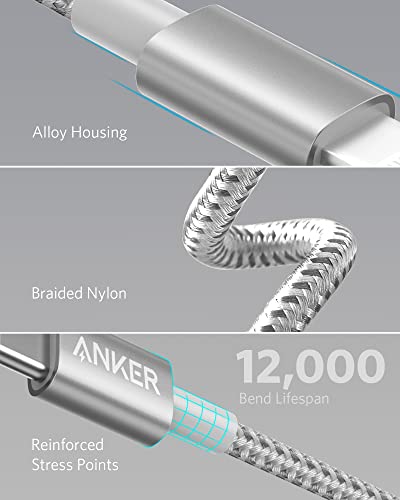 Anker Premium Nylon Braided USB C to Lightning Cable – 6 FT Durable MFi Certified Charger for i Phone 14 and More – Fast Charging & High-Speed Data Transfer Cable for Ultimate Connectivity