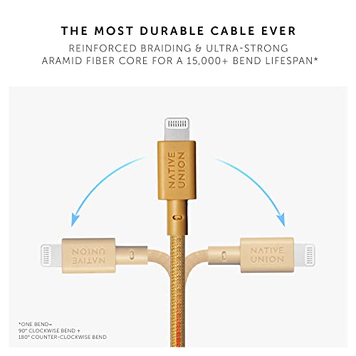Revamp Your Charging Routine with Native Union 10 ft USB-C to Lightning Belt Cable – Ultra-Durable MFi Certified Cable for i Phone 14 Series & All Lightning Devices – Fast Charging & Data Transfer in Stylish Cosmos Finish for Enhanced Mobility and Performance