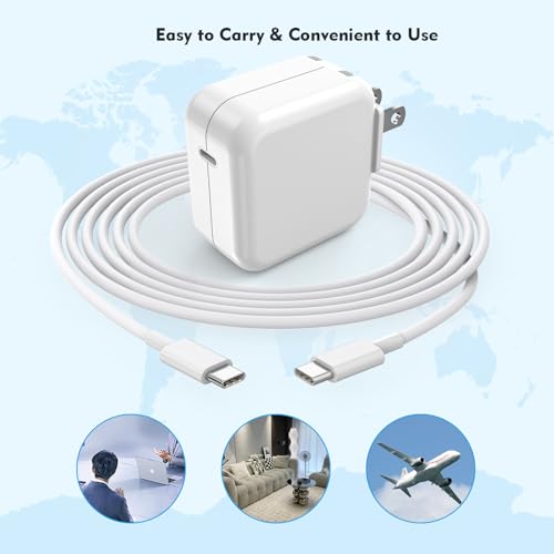 30 W Fast Charging Mac Book Air Charger – 10 FT USB-C Cable Duo for Ultimate Flexibility and Speed – Compatible with Mac Book Pro & i Phone 15 – PD 3.0 Technology for Rapid Power Delivery – Safeguards Your Devices with Multi-Protection Features – Ideal for Home, Office, or On-the-Go Charging – Perfect for Mac Book Air 13″ (2024-2018), Mac Book Pro 16/15/14/13″, i Pad Pro & i Phone – Durable Design with UL Certification for Enhanced Reliability – Two-Pack Charger Set for Maximum Convenience – Charge Anywhere, Anytime with Long Cable Length