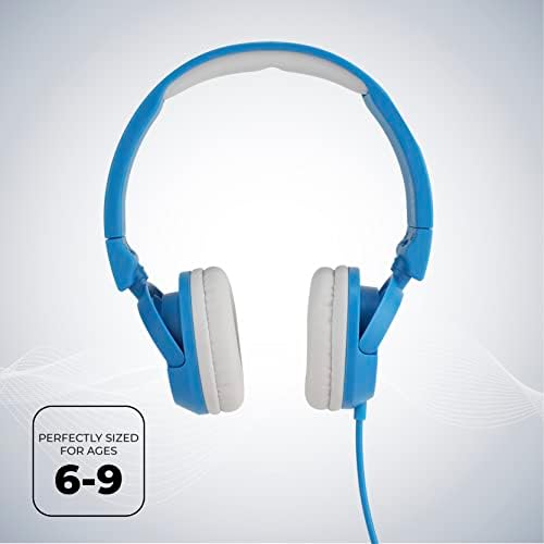 Altec Lansing Kids Over-Ear Headphones with Volume Limiting Technology – Safe and Cozy Audio Companion for Ages 6-9, Perfect for Online Learning and Device Compatibility in Vibrant Blue for Enhanced Focus and Fun