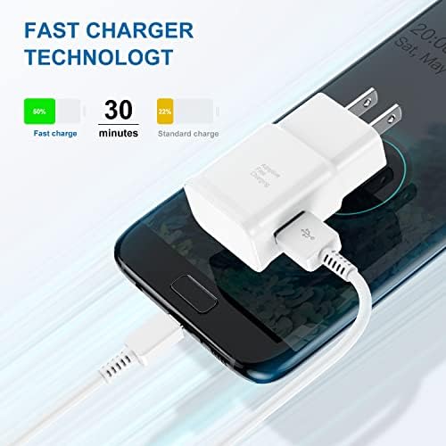 Ultra-Fast Type C Charger Duo: 2-Pack USB-C Wall Charger Blocks with 3 ft Charge Cables for Rapid Power Supply to Samsung Galaxy S8/S9/S10 Series, Note 8/9/10, Google Pixel 3 and More – Optimal Performance and Versatility for Android Devices