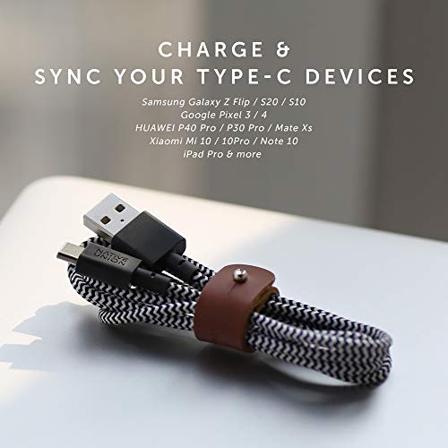 Native Union Belt Cable XL 10 ft USB-C to USB-A – Ultra-Durable Charging Solution with Leather Organizer for i Phone 16, Samsung Galaxy Z Fold 6, Pixel 9 Pro & More – Maximize Speed & Style with Tangle-Free Design