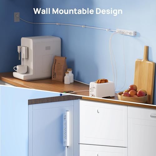 Ultra-Slim TROND Surge Protector Power Strip with 3 USB Ports & Type C – 4 AC Outlets for Maximum Device Protection & Charging Speed – 1440 J Surge Defense, ETL Listed, Space-Saving Wall Mount Design for Home Office & Dorm Use – Versatile Power Management Solution in Elegant Black