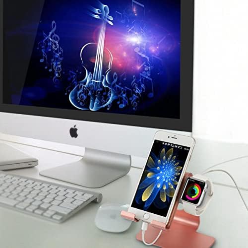 Sleek Dual Charging Station for Apple Watch & i Phone – Universal Compatibility for All Models (38 mm to 49 mm) – Fast-Charging Aluminum Dock in Silver Grey – Elevate Your Charging Experience with Enhanced Speed and Style – Perfect for Home or Office Organization – Tangle-Free Solution for Busy Lifestyles