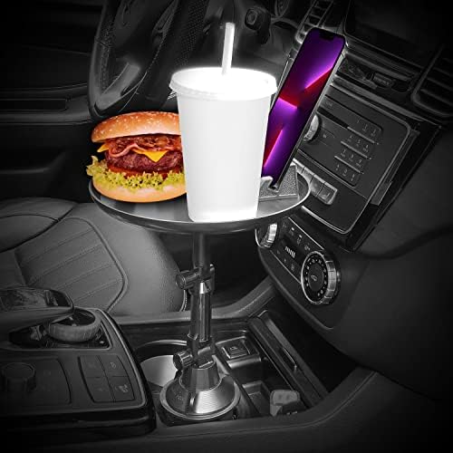 Revolutionary Car Cup Holder Phone Mount with Integrated Snack Tray – Ultimate Compatibility for i Phone, Samsung Galaxy, LG, Moto & Google Pixel – Hands-Free Convenience & 360-Degree Rotation for Safe Driving Enjoyment