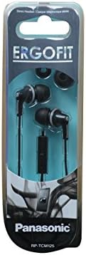 Panasonic Ergo Fit Wired Earbuds with Microphone – Superior Sound Quality with Ergonomic Comfort, Universal 3.5 mm Jack Earphones for Phones and Laptops in Stylish Metallic Purple – Custom-Fit Earpieces (S/M/L) for Optimal Audio Experience and Hands-Free Calls – RP-TCM125-VA