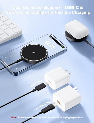 Bohuma Magnetic Wireless i Phone Charger – Fast Mag-Safe Charging Pad for i Phone 16, 15 Pro Max, 14 Pro Max, 13, 12 Pro Max & Air Pods Pro – Sleek Design for Home and Office – Effortless Alignment & Enhanced Power Efficiency