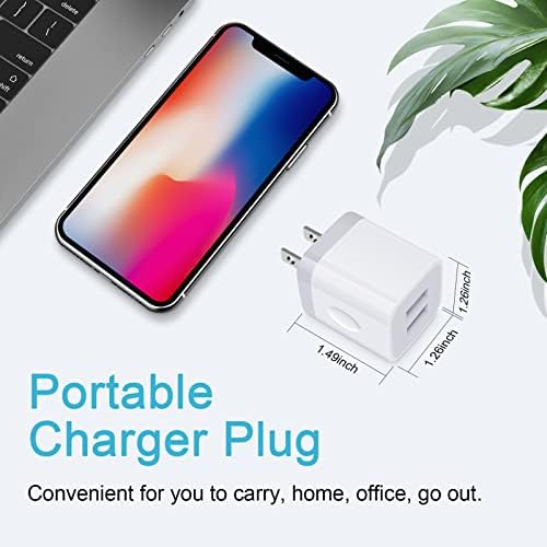 Dual-Port Fast Charging USB Wall Charger Block – 5 Pack, 2.1 A Adapter for i Phone, Samsung Galaxy, and Google Pixel Devices – Portable Power Solution for Home, Office, and Travel – Enhanced Compatibility and Safety Features