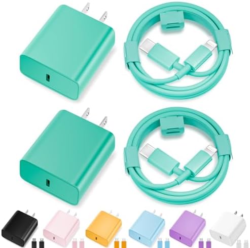 Elevate Your Charging Game with Our Apple MFi Certified 20 W Fast Charger Duo – 2 Pack USB-C Wall Adapters & 6 FT Lightning Cable for i Phone 14/13/12/11 Pro Max/Xs Max/XR/X – Stylish Vibrant Yellow for Instant Power and Convenience!