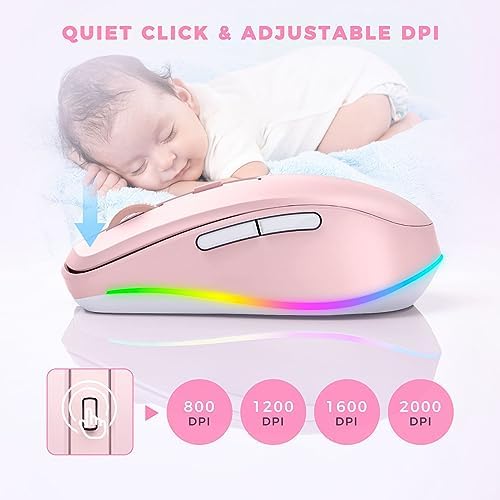 PEIOUS Rechargeable Wireless Mouse with LED – Innovative Jiggler Technology to Keep Your Computer Awake – Sleek Black Design for Optimal Comfort and Productivity