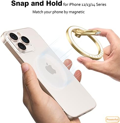 Allengel Bling Silver Magnetic Phone Grip – Stylish Mag Safe-Compatible Ring Holder & Kickstand for i Phone and Smartphones – 360-Degree Rotation, Secure Grip, and Elegant Design for Effortless Hands-Free Experience
