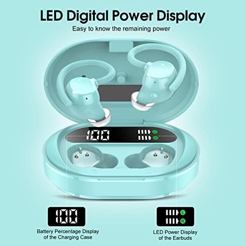 Rose Gold Bluetooth 5.3 Wireless Earbuds – Experience Premium Hi-Fi Stereo Sound with 30 Hours Playtime, Secure In-Ear Hooks for Active Lifestyles, and Dual LED Battery Indicator – Ideal for Sports, Hands-Free Calls, and Fast Type-C Charging – Upgrade Your Sound Journey Now!