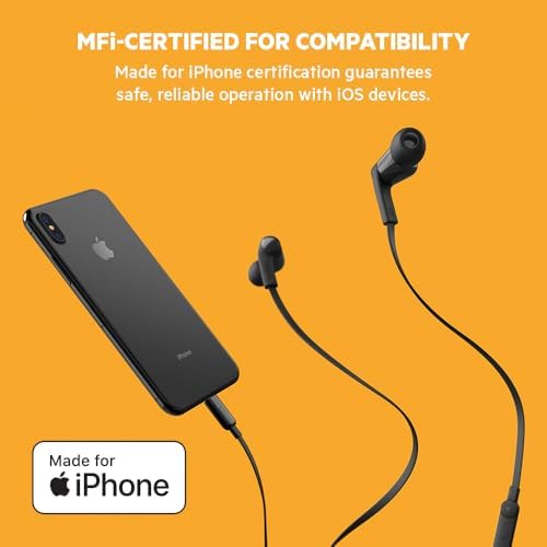 Belkin Sound Form USB-C Wired Earbuds – Premium In-Ear Earphones with Microphone for i Phone 15, i Pad Mini, Galaxy S24, Google Pixel & Android – Noise-Isolating, Sweat-Resistant Design for Ultimate Audio Performance – Black – Seamless Connectivity & Comfort